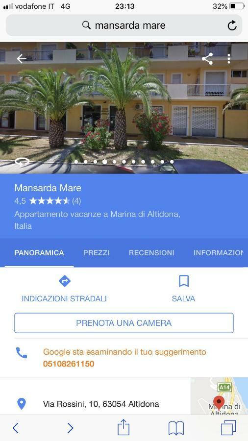 Mansarda Mare Apartment Алтидона Екстериор снимка